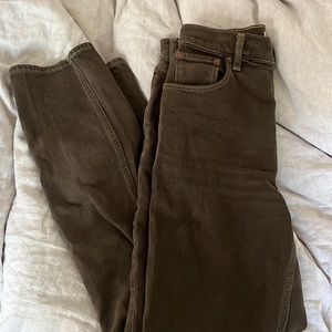 Abercrombie & Fitch The 90s Straight Ultra High Rise Jean in Brown 26R